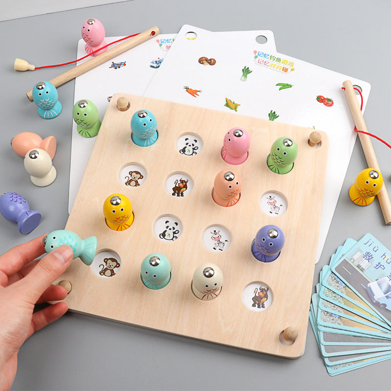 Kids' Wooden Logic Chess & Fishing Fun